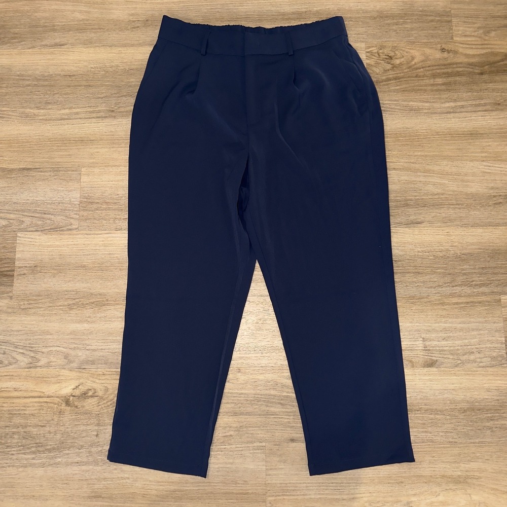 Halara Flex High Waisted Pocket Solid Work Tapered Pants Navy Blue XL Regular